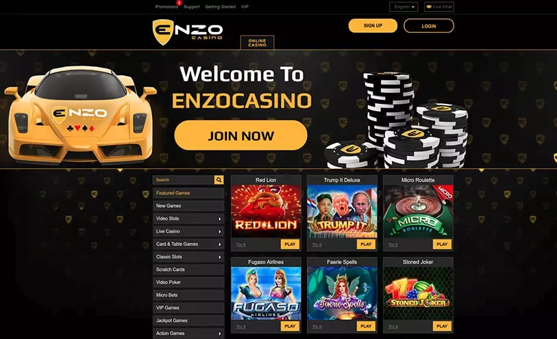 enzo casino screen