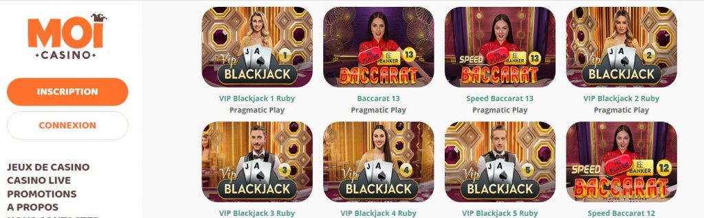 jeux de casino live sur MoiCasino 